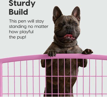 Show full view: IRIS 4-Panel Dog Exercise Playpen, 24-in, Pink slide 3 of 11