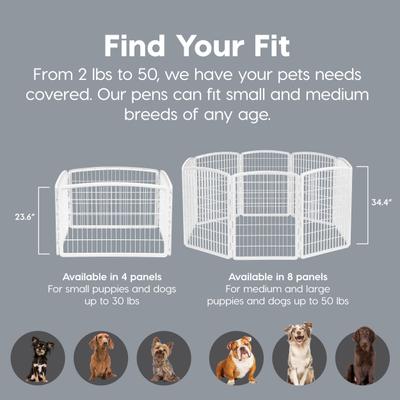 Show full view: IRIS 4-Panel Dog Exercise Playpen, 24-in, White slide 9 of 11