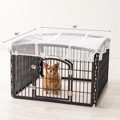 Show full view: IRIS 46" x 46" Mesh Fabric Top Cover for 24-in 4-Panel Dog Playpen, White slide 2 of 8