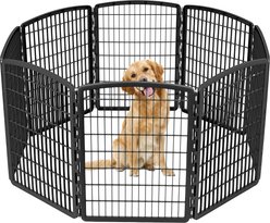 IRIS 8-Panel Dog Exercise Playpen, 34-in, Black
