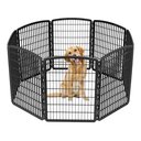 IRIS 8-Panel Dog Exercise Playpen, 34-in, Black