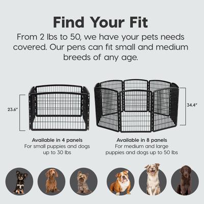 Show full view: IRIS 8-Panel Dog Exercise Playpen, 34-in, Black slide 7 of 10