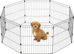 IRIS USA 8 Panel Metal Dog Playpen, 24-in