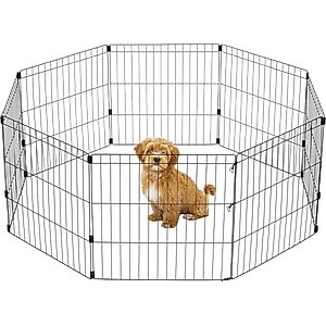 IRIS USA 8 Panel Metal Dog Playpen, 24-in