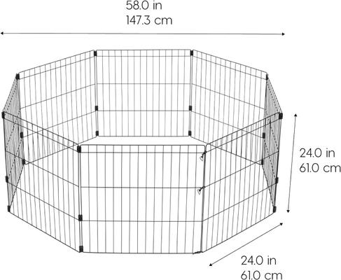 Show full view: IRIS USA 8 Panel Metal Dog Playpen, 24-in slide 6 of 8