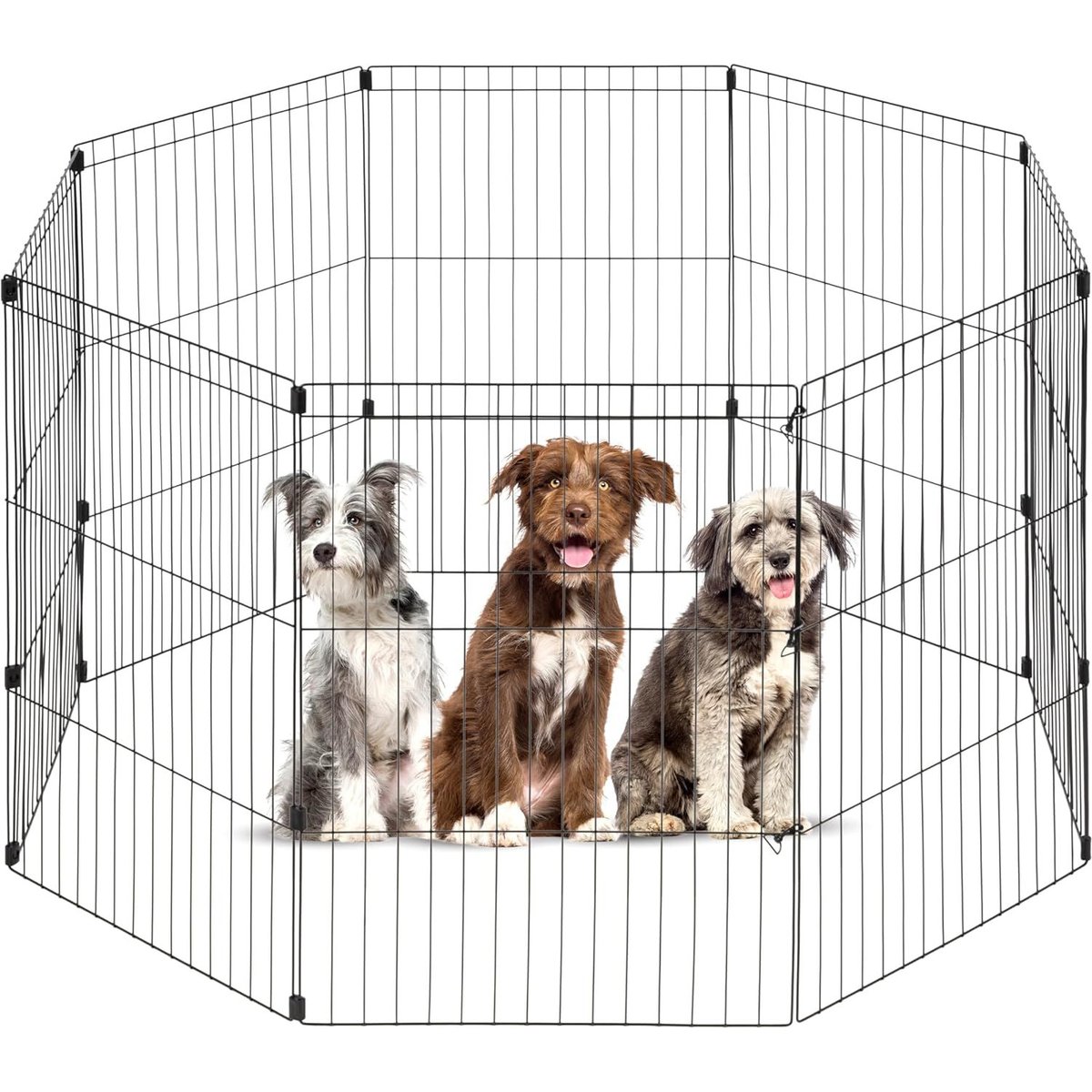 IRIS USA 8 Panel Metal Dog Playpen, 36-in