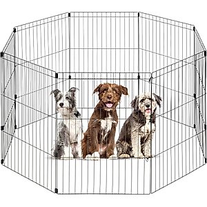 MidWest Wire Foldable Dog & Cat Exercise Pen, Black