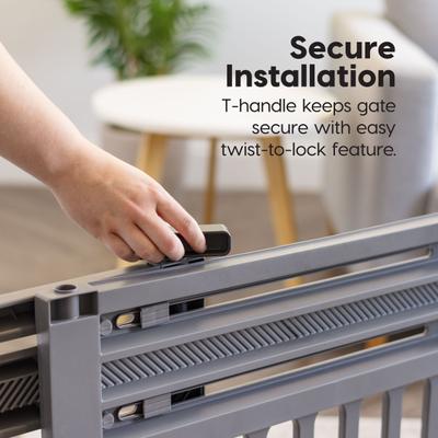 Show full view: IRIS Adjustable Small & Medium Breed Dog Gate, 24-39-in, Gray slide 4 of 10