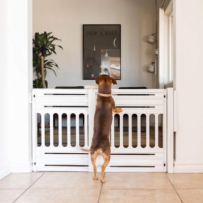 Show full view: IRIS Adjustable Small & Medium Breed Dog Gate, 24-39-in, White, 2 count slide 8 of 10