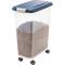Show in main carousel: IRIS WeatherPro Airtight Dog, Cat & Bird Food Storage Container, Clear/Navy, 37.5-lb slide 3 of 8