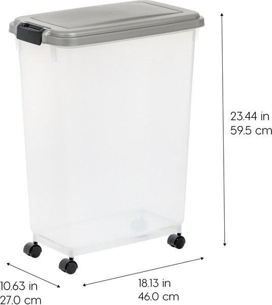 IRIS Airtight Cat, Dog & Bird Food Storage Container with Attachable Casters