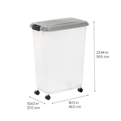 IRIS Airtight Cat, Dog & Bird Food Storage Container with Attachable Casters