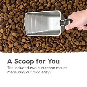 IRIS Airtight Dog, Cat & Bird Food Storage Container with Attachable Wheels, Gray & Black, 37.5-lb