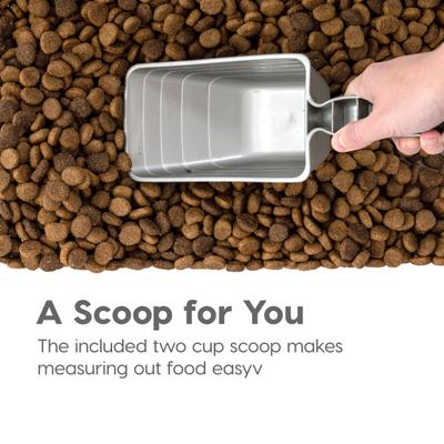 Show full view: IRIS WeatherPro Airtight Dog, Cat & Bird with Scoop Food Storage Container, Gray & Black, 37.5-lb slide 8 of 11