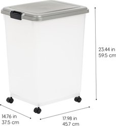 IRIS WeatherPro Airtight Dog, Cat & Bird with Scoop Food Storage Container, Gray & Black, 54-lb slide 2 of 9