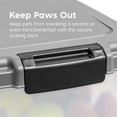 Show full view: IRIS WeatherPro Airtight Dog, Cat & Bird with Scoop Food Storage Container, Gray & Black, 54-lb slide 6 of 11