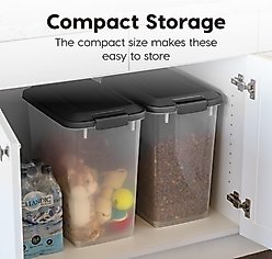 IRIS WeatherPro Airtight Dog, Cat & Bird Food Storage Container, Clear/Black,10-lbs, 2 count slide 2 of 7