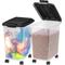 Show in main carousel: IRIS WeatherPro Airtight Dog, Cat & Bird Food Storage Container, Clear/Black, 30-lbs, 2 count slide 1 of 11