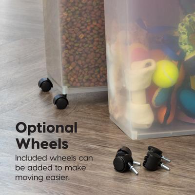 Show full view: IRIS WeatherPro Airtight Dog, Cat & Bird Food Storage Container, Clear/Black, 30-lbs, 2 count slide 5 of 11