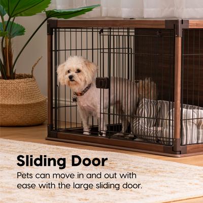 Show full view: IRIS Dog Crate Furniture, End Table, Dog Crate, Dark Brown, Medium slide 3 of 10