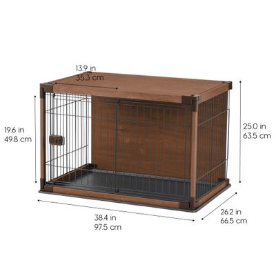 Show full view: IRIS Dog Crate Furniture, End Table, Dog Crate, Dark Brown, Medium slide 6 of 10