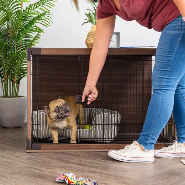 Show full view: IRIS Dog Crate Furniture, End Table, Dog Crate, Dark Brown, Medium slide 7 of 10