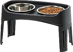 IRIS Elevated Dog Feeder with Attachable Feet, Black, 8-cup