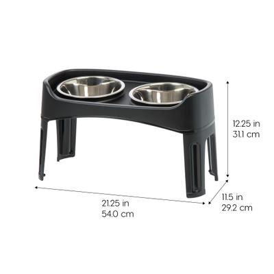 Show full view: IRIS Elevated Dog Feeder with Attachable Feet, Black, 8-cup slide 2 of 11