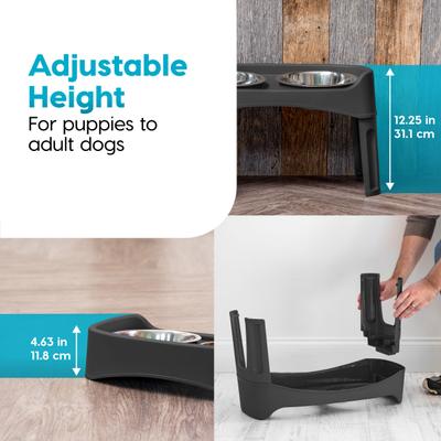 Show full view: IRIS Elevated Dog Feeder with Attachable Feet, Black, 8-cup slide 7 of 11