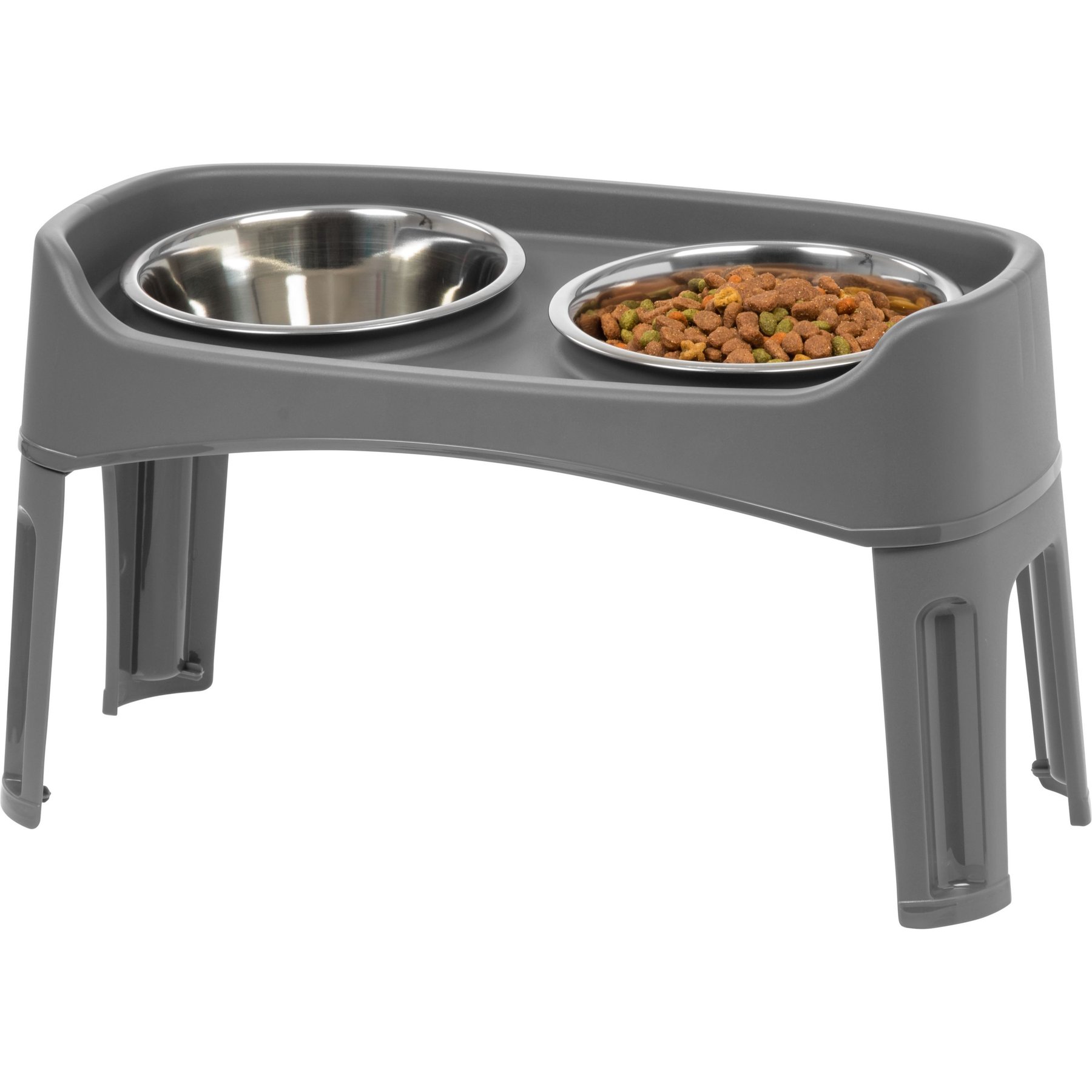 IRIS Elevated Dog Feeder with Attachable Feet, Gray, 8-cup