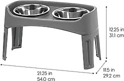 IRIS Elevated Dog Feeder with Attachable Feet, Gray, 8-cup slide 2 of 9