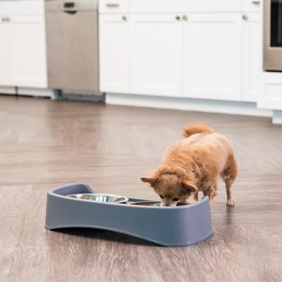 Show full view: IRIS Elevated Dog Feeder with Attachable Feet, Gray, 8-cup slide 5 of 12