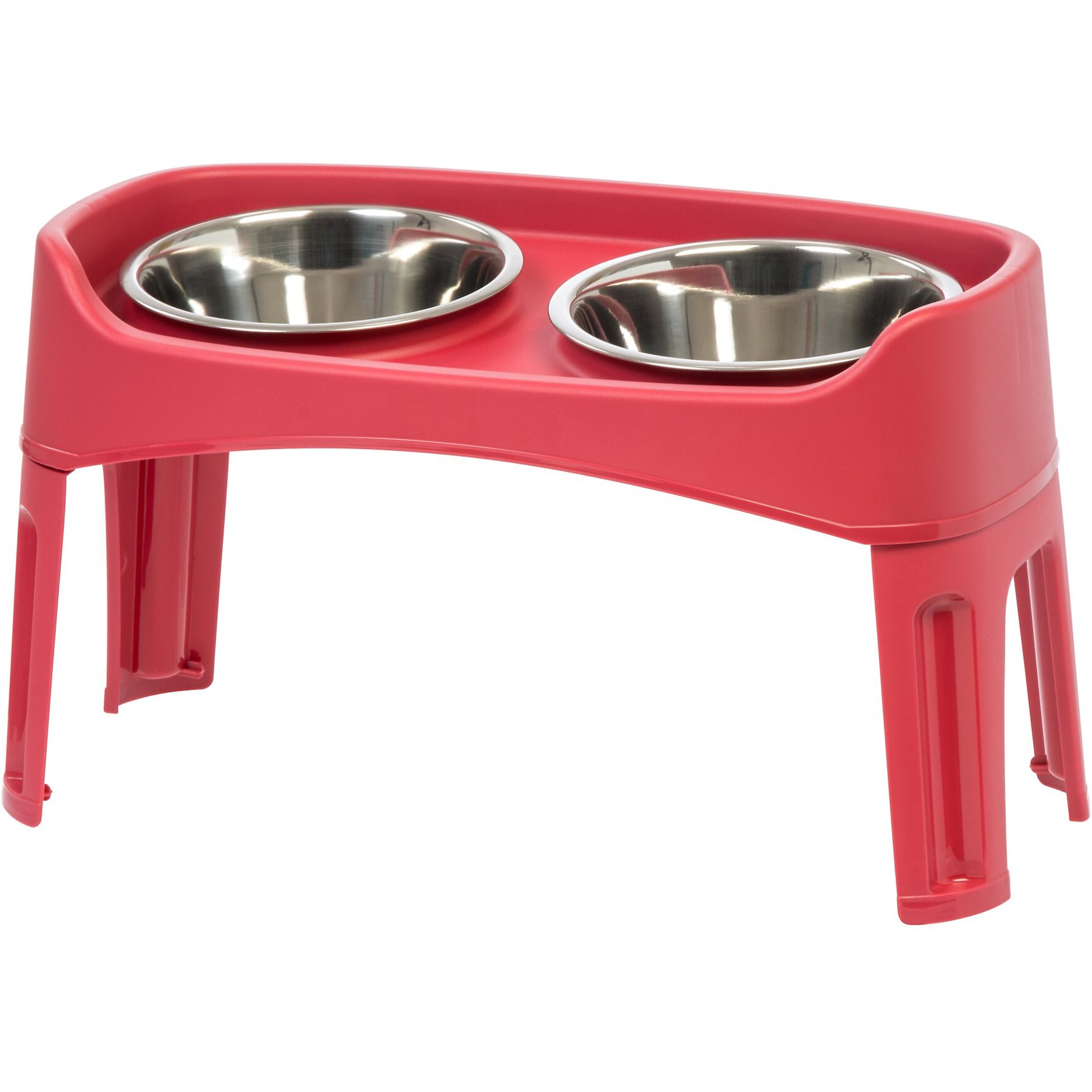 IRIS Elevated Dog Feeder with Attachable Feet, Red, 8-cup