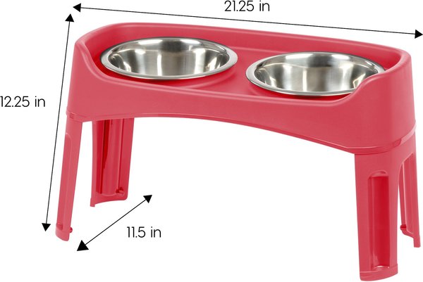 Show full view: IRIS Elevated Dog Feeder with Attachable Feet, Red, 8-cup slide 3 of 9