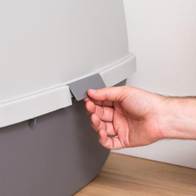 Show full view: IRIS Enclosed Cat Litter Box with Front Door Flap & Scoop, Gray, Jumbo slide 7 of 11