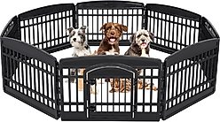 IRIS Exercise 8-Panel Dog Playpen, 24-in, Black, Medium