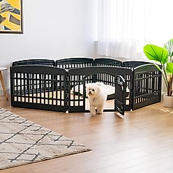 IRIS Exercise 8-Panel Dog Playpen, 24-in, Black, Medium slide 2 of 9