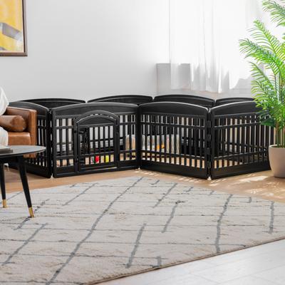 Show full view: IRIS Exercise 8-Panel Dog Playpen, 24-in, Black, Medium slide 6 of 11