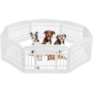 IRIS Exercise 8-Panel Dog Playpen, 24-in, White, Medium
