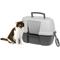 Show in main carousel: IRIS Hooded Corner Cat Litter Box with Front Door Flap & Scoop, Gray slide 1 of 11