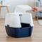 Show in main carousel: IRIS Jumbo Enclosed Hooded Cat Litter Box with Front Door Flap, Navy slide 5 of 8