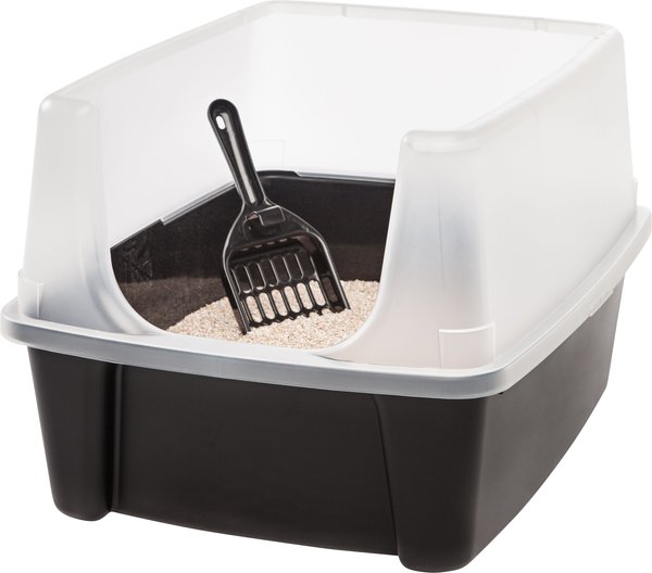 IRIS Large Cat Litter Box with Scatter Shield & Scoop