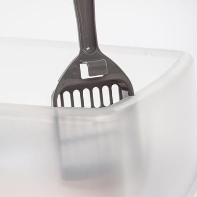 Show full view: IRIS Large Cat Litter Box with Scatter Shield & Scoop, Dark Gray slide 5 of 11