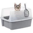 Show in main carousel: IRIS Large Cat Litter Box with Scatter Shield & Scoop, Light Gray slide 1 of 10