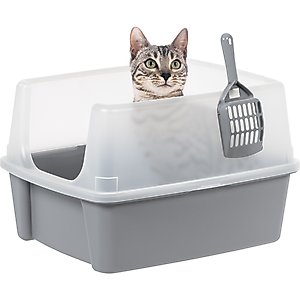 IRIS Open Top Cat Litter Box with Scatter Shield, XX-Large