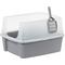 Show in main carousel: IRIS Large Cat Litter Box with Scatter Shield & Scoop, Light Gray slide 2 of 10