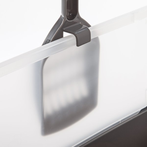 Show full view: IRIS Large Cat Litter Box with Scatter Shield & Scoop, Light Gray slide 4 of 10