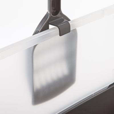 Show full view: IRIS Large Cat Litter Box with Scatter Shield & Scoop, Light Gray slide 4 of 10