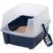 Show in main carousel: IRIS Large Cat Litter Box with Scatter Shield & Scoop, Navy slide 1 of 12