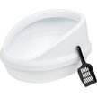Show in main carousel: IRIS Large High-Back Open Top Cat Litter Pan with Scatter Shield & Scoop, White slide 1 of 9